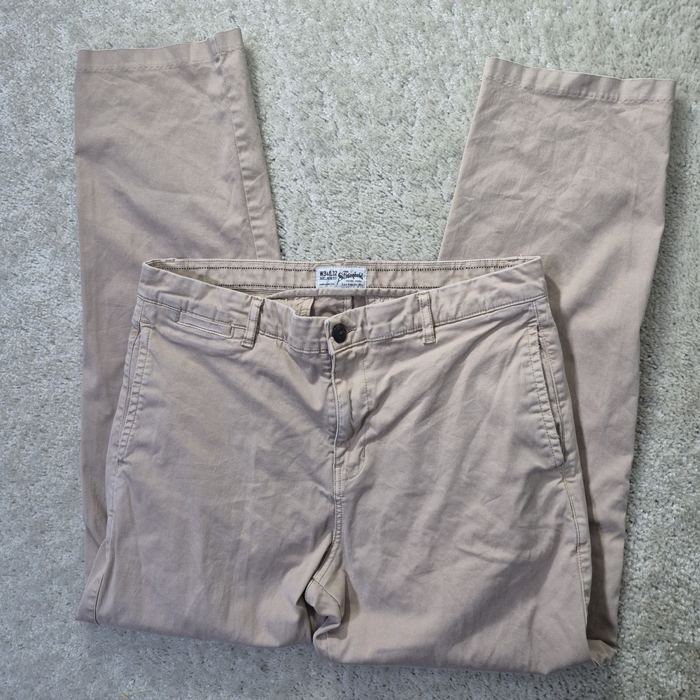 The Stronghold Canvas Khaki Trousers Mens 34/31 Beige Relaxed Workwear Outdoor